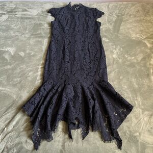 Long black lace dress